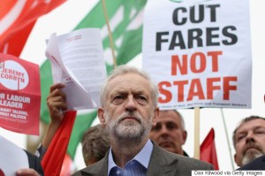 LONDON, ENGLAND - AUGUST 18:  Jeremy Corbyn answers questions from the media outside King's Cross Station on August 18, 2015 in London, England. Jeremy Corbyn was launching his rail nationalisation plans today as action for Rail held protests at stations in England and Scotland against fare rises which has risen almost three times faster than wages over the past five years according to a new report.  (Photo by Dan Kitwood/Getty Images)